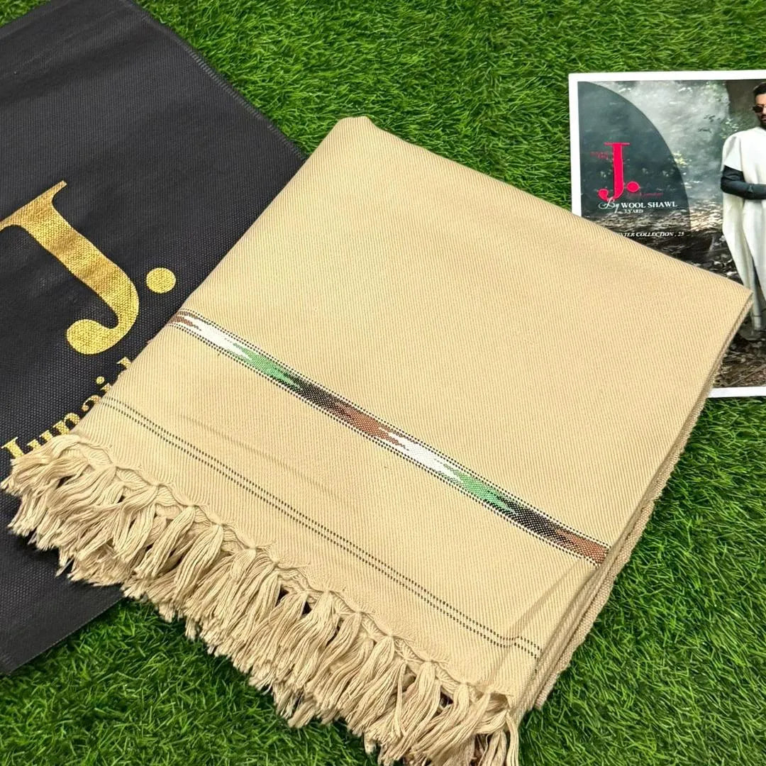 J. 1 Pc Men's Wool Plain Shawl