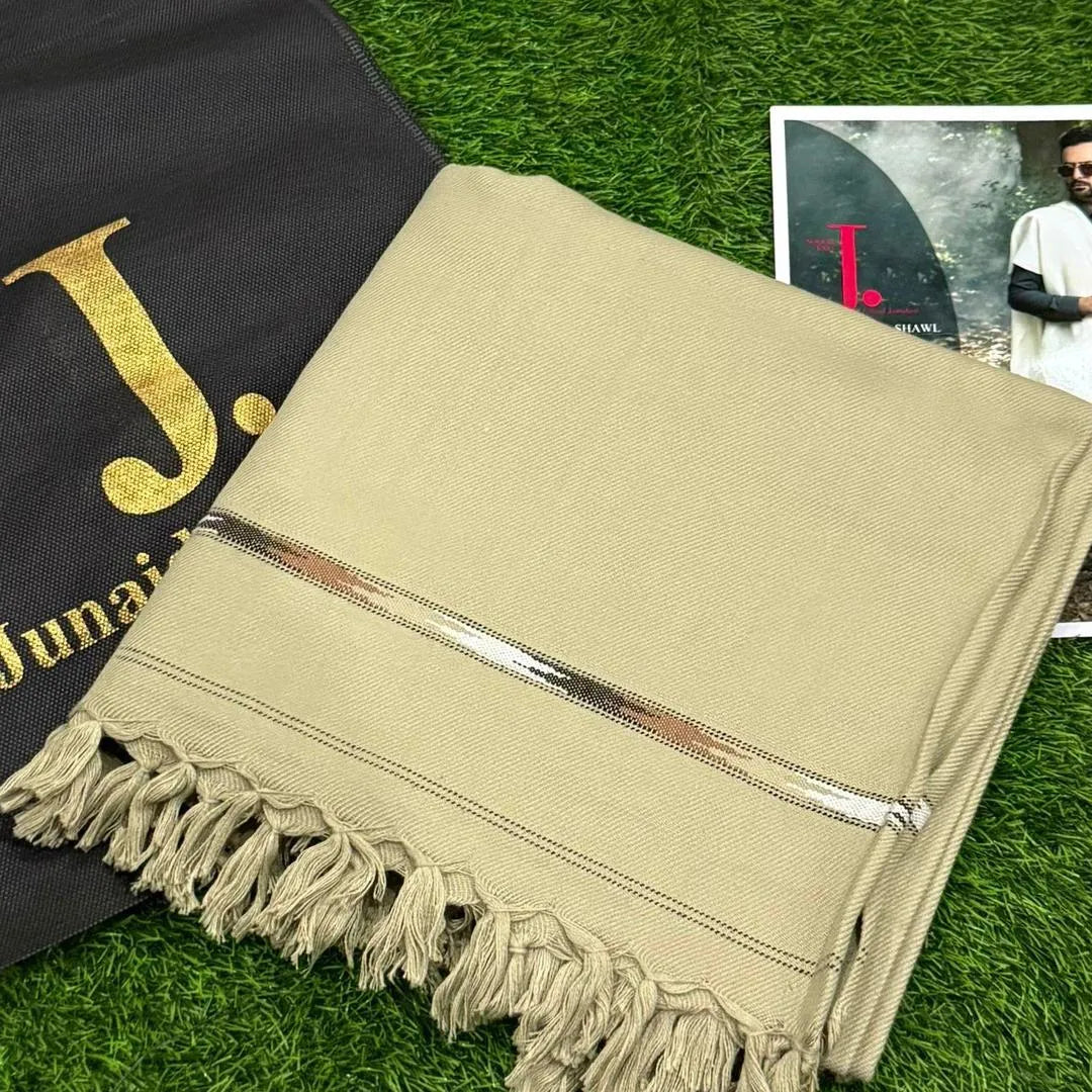 J. 1 Pc Men's Wool Plain Shawl