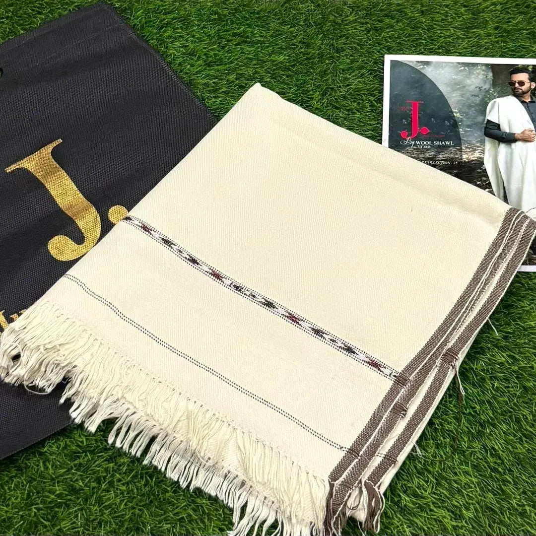 J. 1 Pc Men's Wool Plain Shawl
