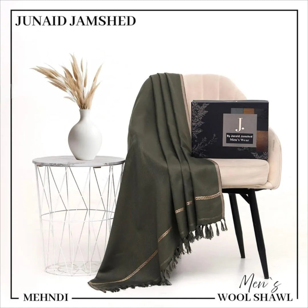 1 Pc Men's Pashmina Wool Plain Shawl