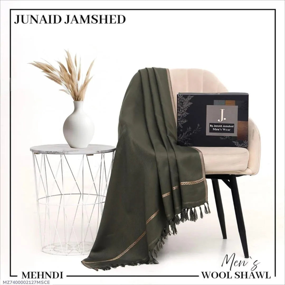 1 Pc Men's Pashmina Wool Plain Shawl